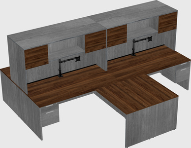 Quad l-shaped office desks