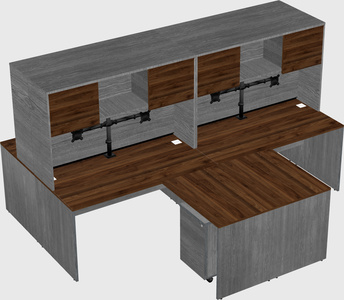 Quad l-shaped office desks