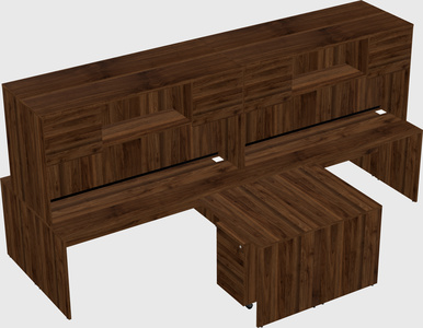 Quad l-shaped office desks