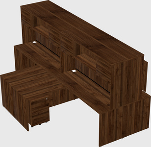 Quad l-shaped office desks