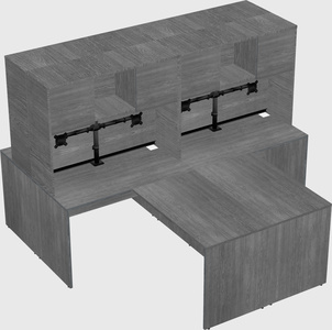 Quad l-shaped office desks