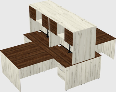 Quad l-shaped office desks