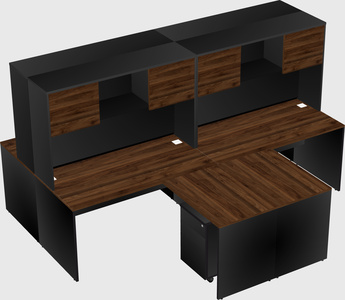 Quad l-shaped office desks