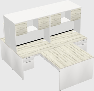 Quad l-shaped office desks