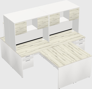 Quad l-shaped office desks