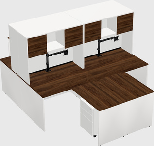 Quad l-shaped office desks