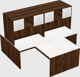 Quad l-shaped office desks