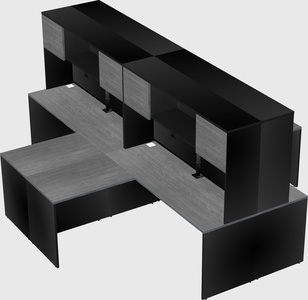 Quad l-shaped office desks