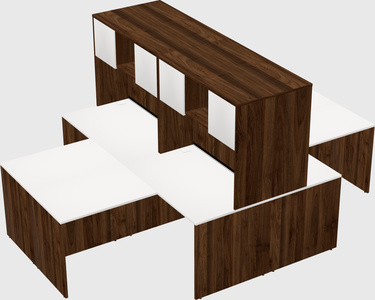 Quad l-shaped office desks