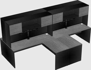 Quad l-shaped office desks
