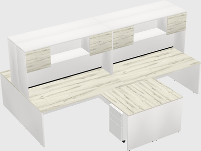 Quad l-shaped office desks