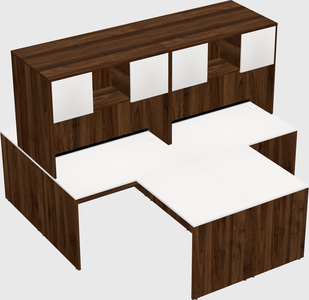 Quad l-shaped office desks