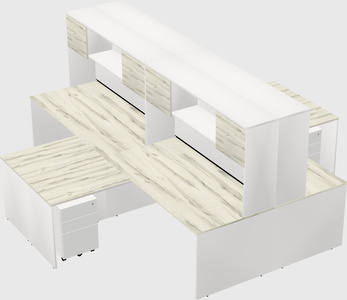 Quad l-shaped office desks