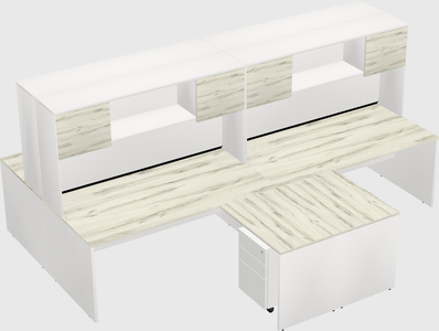 Quad l-shaped office desks