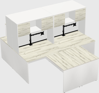 Quad l-shaped office desks