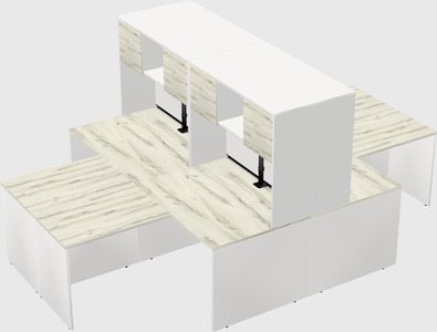 Quad l-shaped office desks