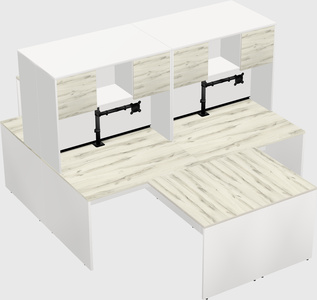 Quad l-shaped office desks