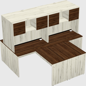 Quad l-shaped office desks