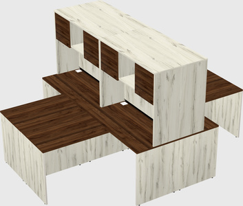 Quad l-shaped office desks