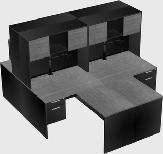 Quad l-shaped office desks