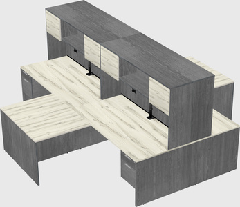 Quad l-shaped office desks