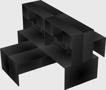 Quad l-shaped office desks