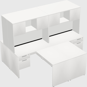 Quad l-shaped office desks