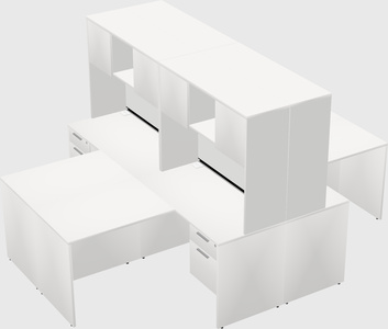 Quad l-shaped office desks