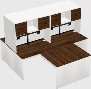 Quad l-shaped office desks