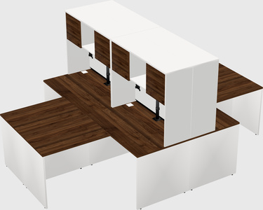 Quad l-shaped office desks