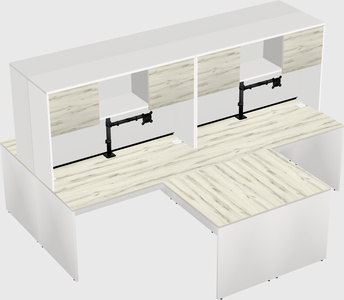 Quad l-shaped office desks