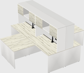 Quad l-shaped office desks