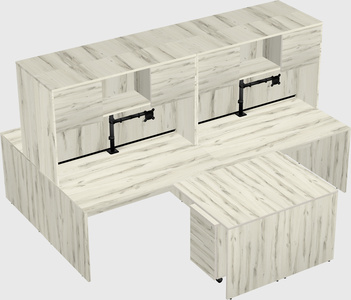 Quad l-shaped office desks