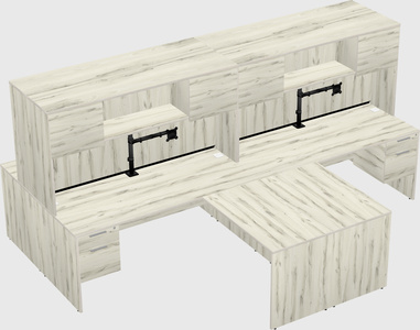 Quad l-shaped office desks