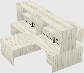 Quad l-shaped office desks