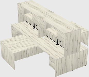 Quad l-shaped office desks