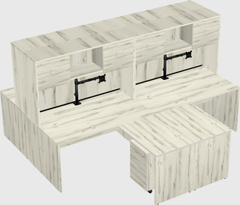Quad l-shaped office desks
