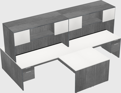 Quad l-shaped office desks