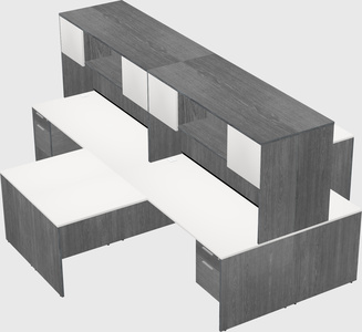 Quad l-shaped office desks
