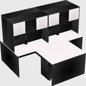 Quad l-shaped office desks