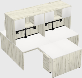 Quad l-shaped office desks