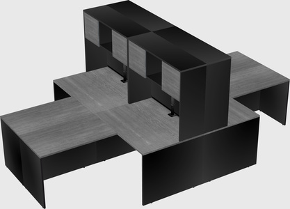 Quad l-shaped office desks