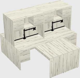 Quad l-shaped office desks