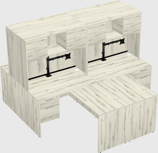 Quad l-shaped office desks