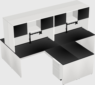 Quad l-shaped office desks