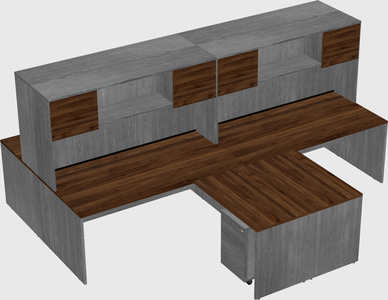 Quad l-shaped office desks