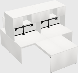 Quad l-shaped office desks