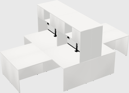 Quad l-shaped office desks