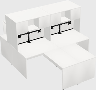 Quad l-shaped office desks