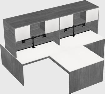 Quad l-shaped office desks
